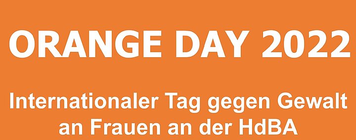 Logo Orange Day 2022, internationaler Tag gegen Gewalt an Frauen an der HdBA