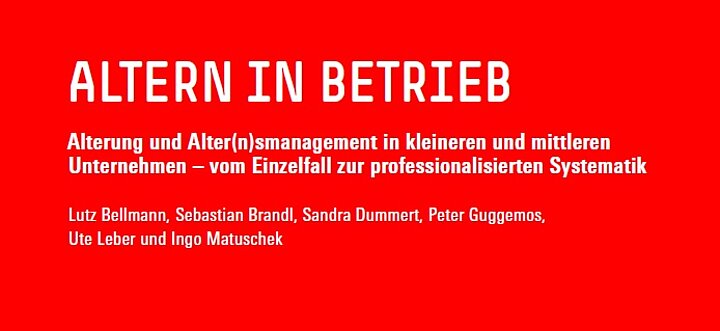 Altern in Betrieb. Alterung und Alter(n)smanagement in kleineren und mittleren Unternehmen - vom Einzelfall zur professionellen Systematik. Lutz Bellmann, Sebastian Brandl, Sandra Dummert, Peter Guggemos, Ute Leber und Ingo Matuschek