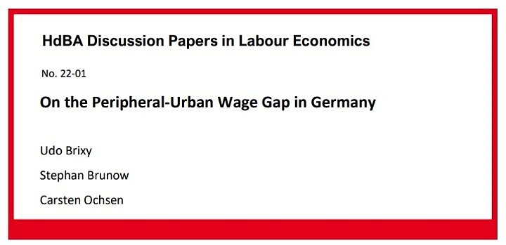 Discussion Paper in labour economics, Nov. 22.01, On the peripheral-urban wage gap in Germany. Udo Brixy, Stephan Brunow, Carsten Ochsen